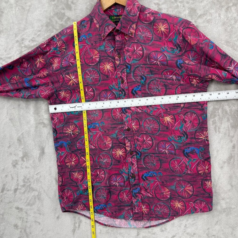 Alexander Julian Vintage Cycling Road Biking Allover Print Flannel Shirt - Picture 11 of 11